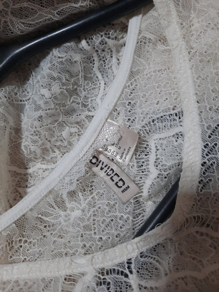 Dantel Detaylı Beyaz Hamile Tunik - Görsel 4