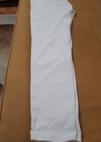 Kadın Beyaz Normal Boy Kumaş Pantolon