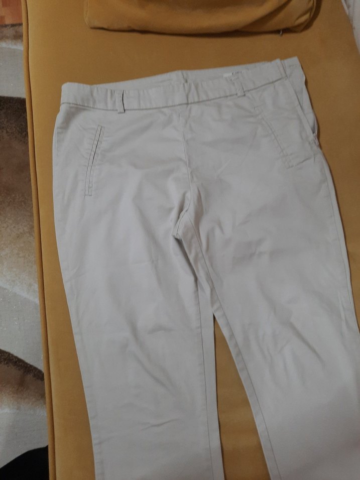 Bej Kadın Keten Kumaş Pantolon  boyu  87cm - Görsel 2