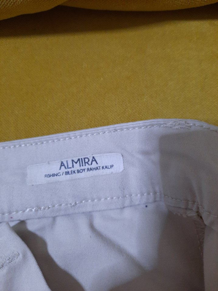 Bej Kadın Keten Kumaş Pantolon  boyu  87cm - Görsel 4