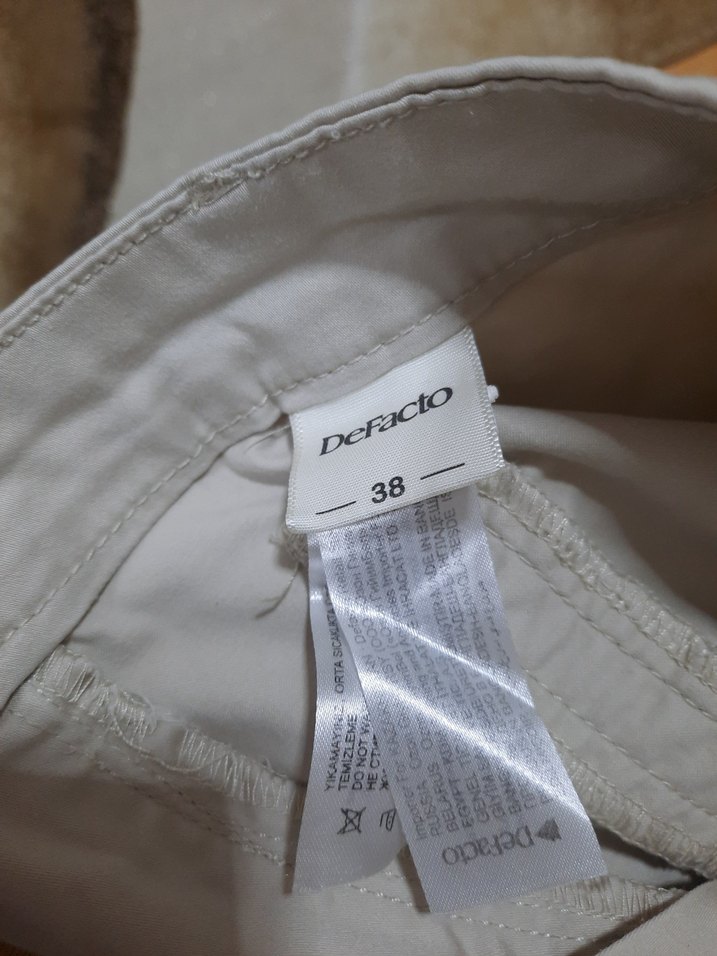 Bej Kadın Keten Kumaş Pantolon  boyu  87cm - Görsel 5