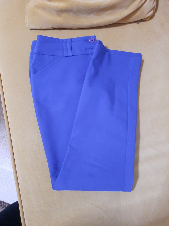 Mavi Midi Kadın Kumaş Pantolon  boyu85cm - Görsel 2