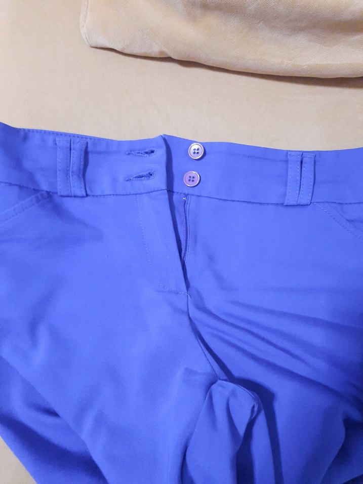 Mavi Midi Kadın Kumaş Pantolon  boyu85cm - Görsel 3