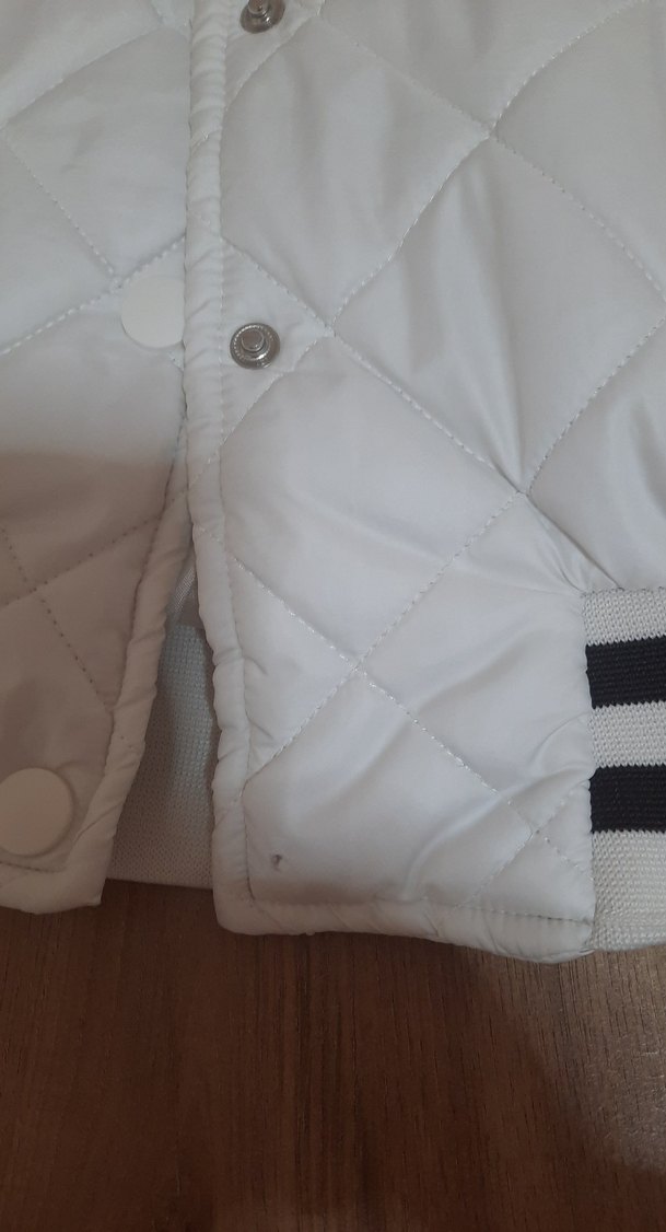 Düğmeli Beyaz Pamuklu Oversize Ceket - Görsel 4