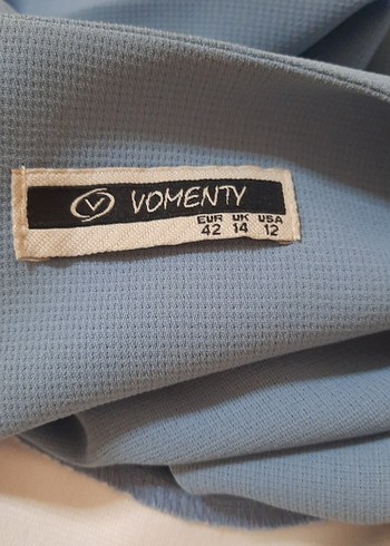 Nakış Detaylı Uzun Mavi Ofis Elbisesi - Görsel 4