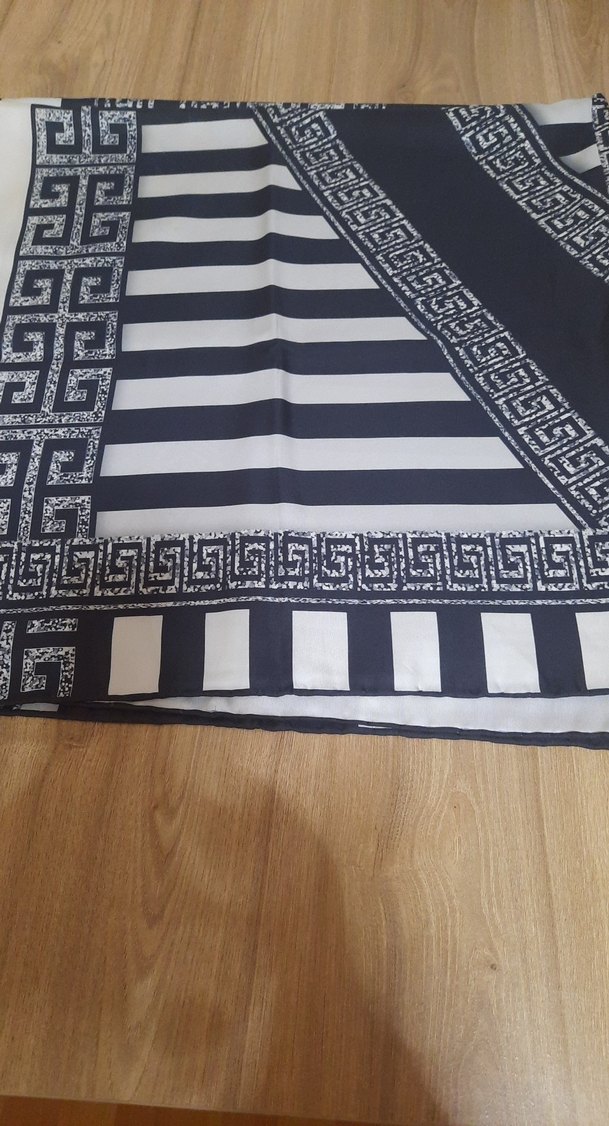 Gri Siyah Modern Desenli  eşarp - Görsel 2