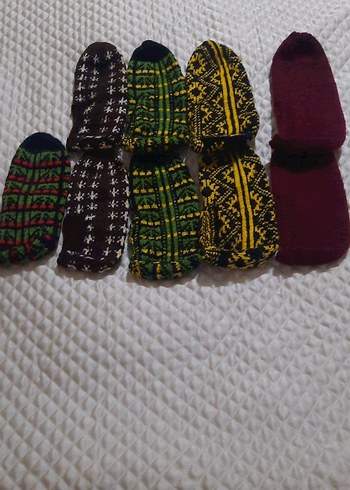 Renkli Nakışlı Kız Çocuk Örgü  patikler - Görsel 5