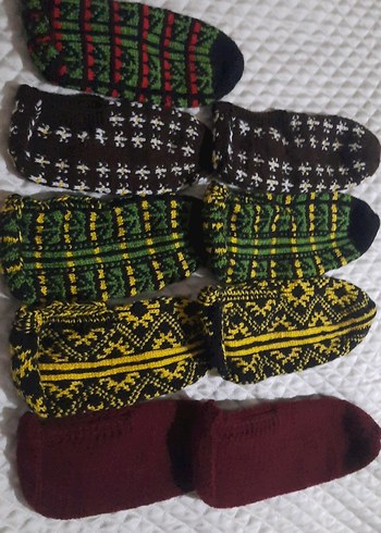 Renkli Nakışlı Kız Çocuk Örgü  patikler - Görsel 6