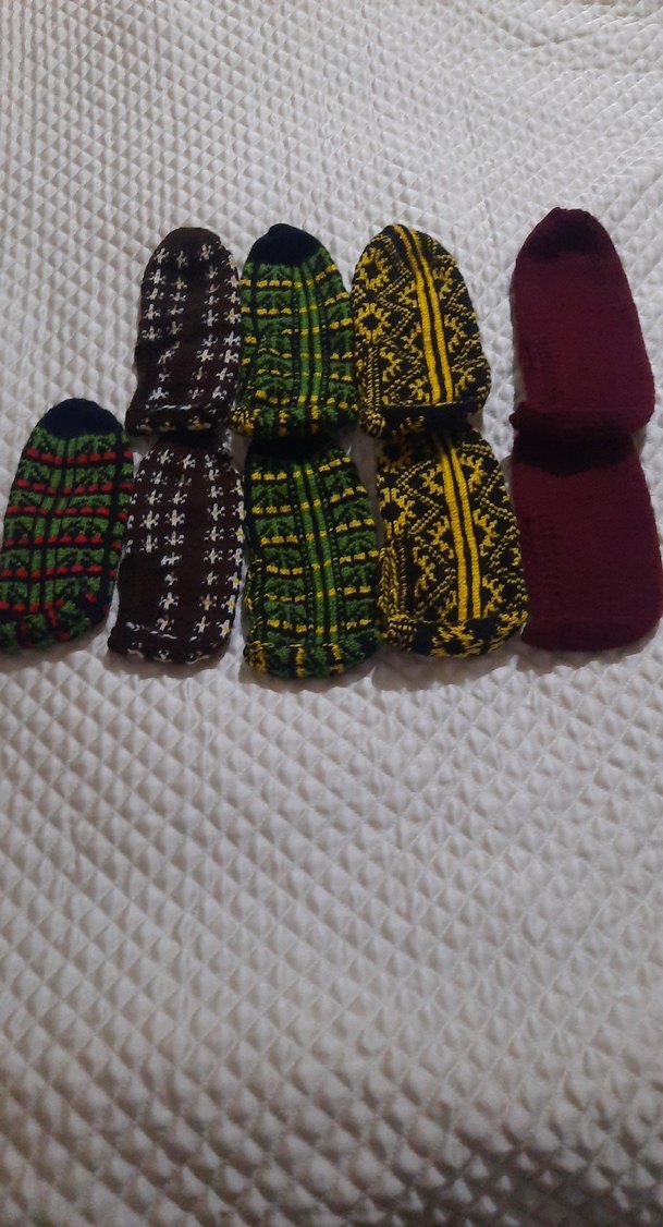 Renkli Nakışlı Kız Çocuk Örgü  patikler - Görsel 5