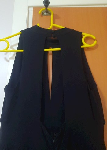 Siyah V Yaka Uzun Kadın tulum - Görsel 5