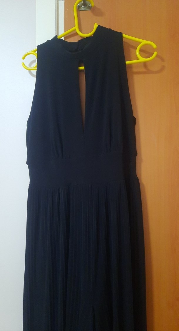 Siyah V Yaka Uzun Kadın tulum - Görsel 3