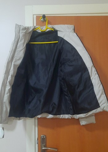 Fermuarlı  bej Kısa erkek Kışlık Mont - Görsel 3