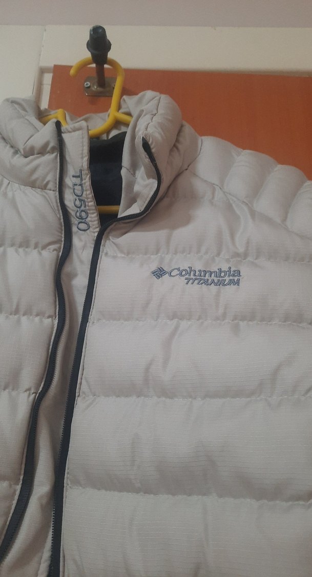 Fermuarlı  bej Kısa erkek Kışlık Mont - Görsel 2