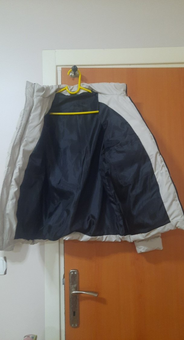 Fermuarlı  bej Kısa erkek Kışlık Mont - Görsel 3