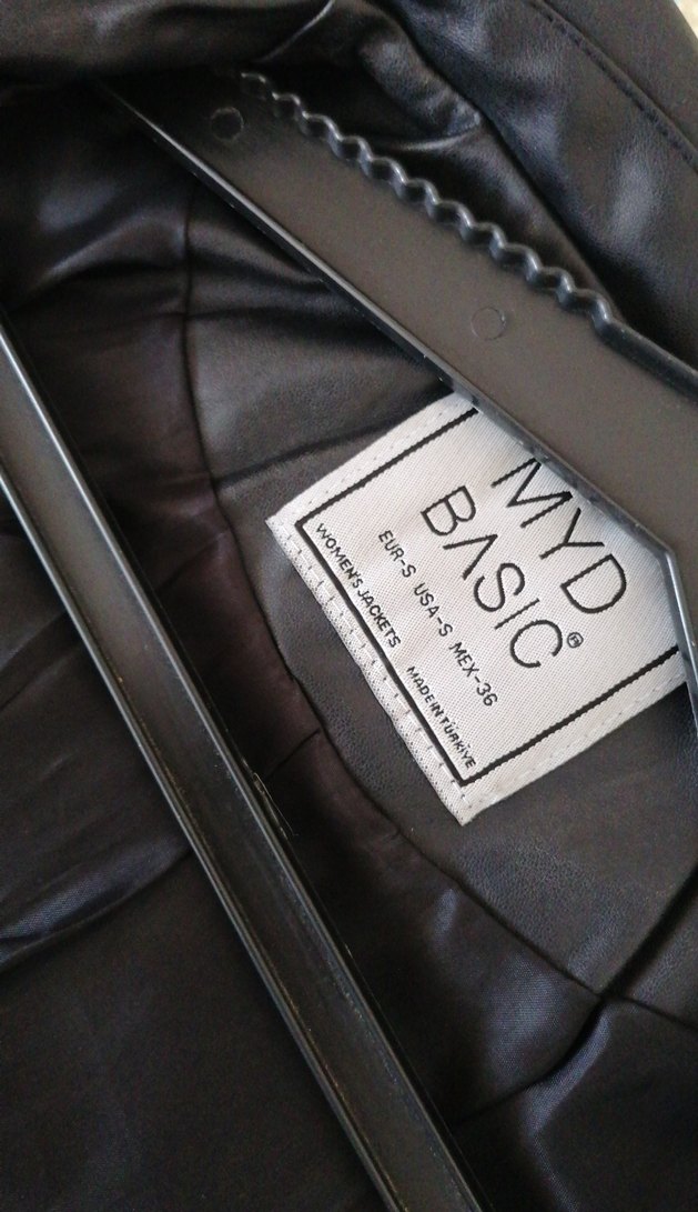 Kadın Siyah Deri Biker Ceket - Görsel 3