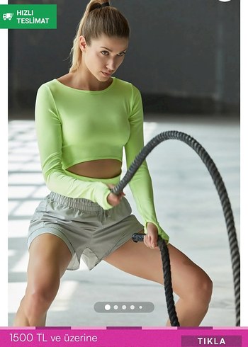 Yeşil Uzun Kollu Mini Spor Üst