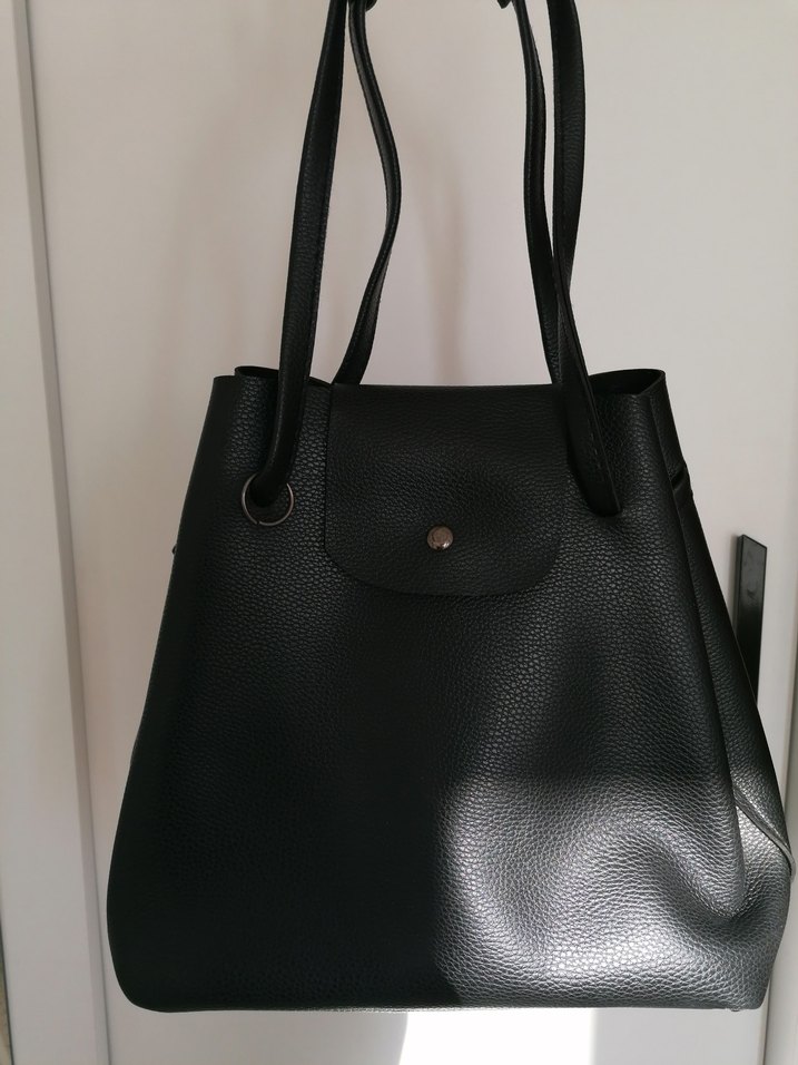 Siyah Deri Kadın Omuz Çantası - Görsel 2