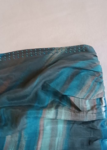 Mavi Gri Drapeli Straplez Mini Elbise - Görsel 4