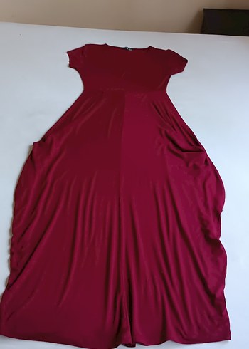 H&M Bordo Uzun Salaş Elbise