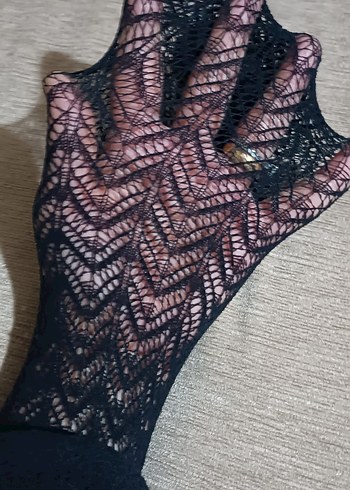 Siyah Dantel Gotik Kadın külotlu çorap - Görsel 2