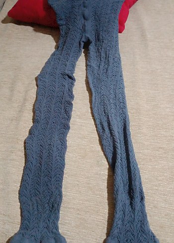 Gri Dantel Kadın külotlu çorap - Görsel 2