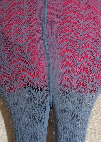 Gri Dantel Kadın külotlu çorap - Görsel 3