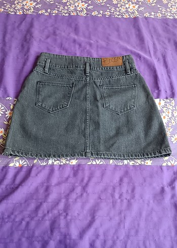 s Beden gri Renk Kadın Gri Kot Mini Etek