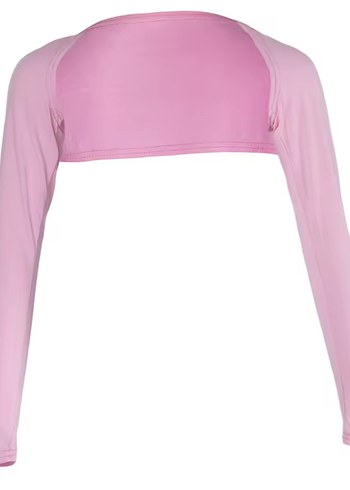 Kız Çocuk Pembe Uzun Kollu Straplez Bolero