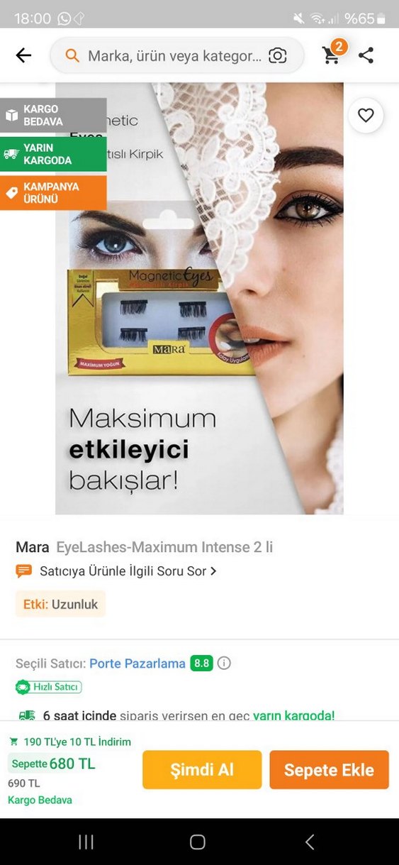 Altın Parlak Manyetik Takma Kirpik - Görsel 2