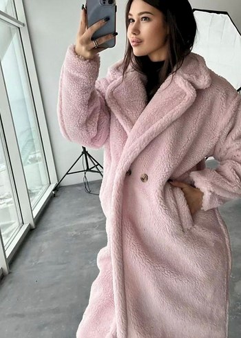 Pembe Uzun Sıcak Peluş Kaban