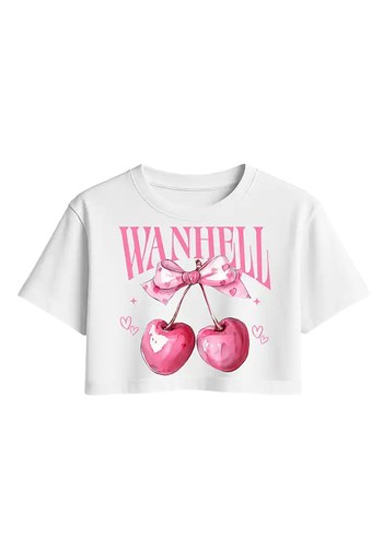 s Beden beyaz Renk Beyaz Baskılı Crop Tişört