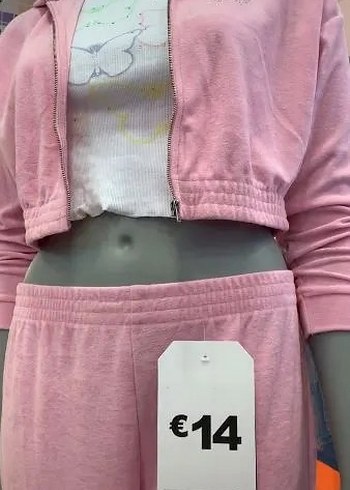 Trendyol & Milla Pembe Nakışlı Kısa Fermuarlı Sweatshirt