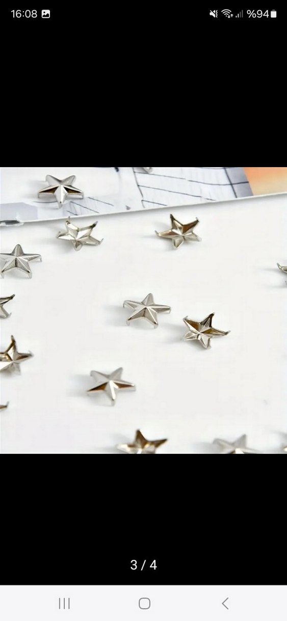 Siyah Yıldız Desenli ayakkabı charm - Görsel 3