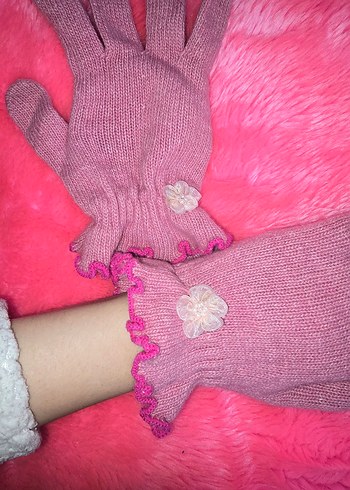 Nakışlı Pembe Eldiven - Görsel 3