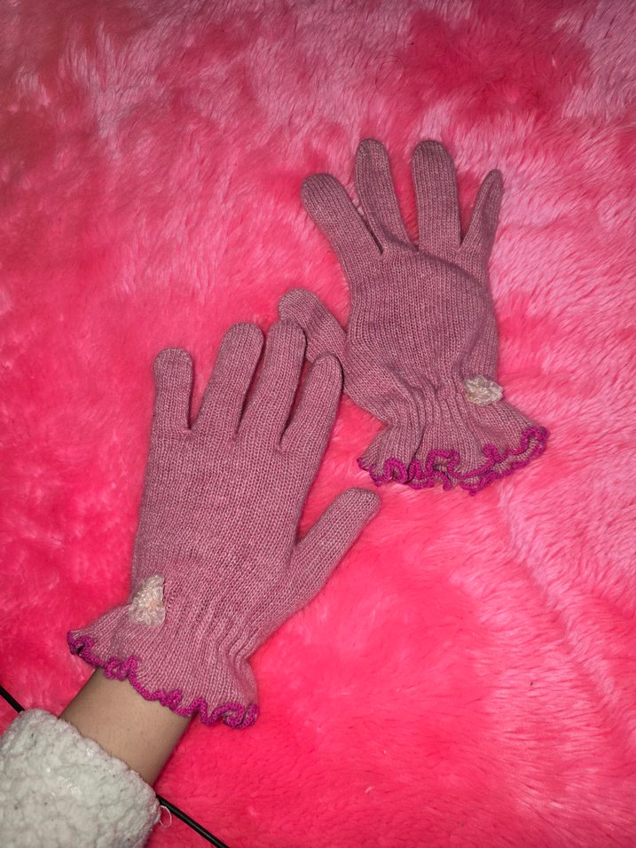 Nakışlı Pembe Eldiven - Görsel 2