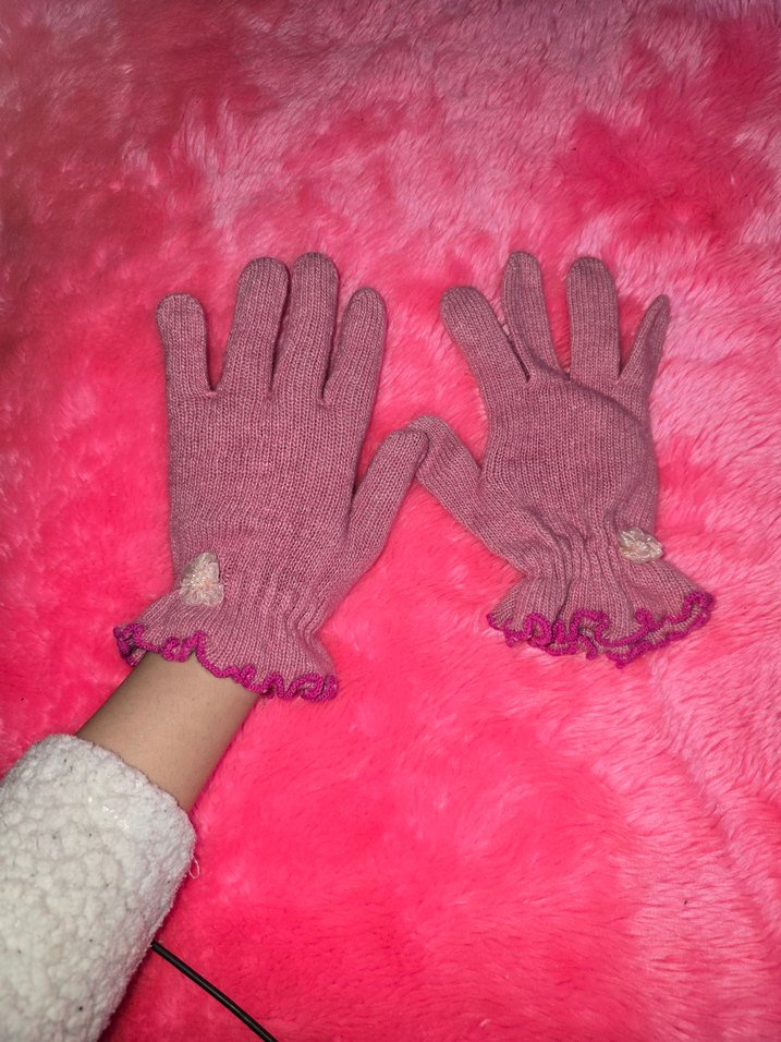 Nakışlı Pembe Eldiven - Görsel 4