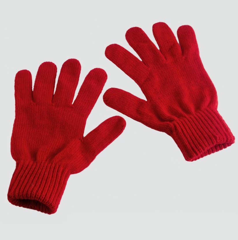 Kırmızı Örgü Kadın Eldivenleri - Görsel 2