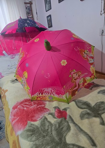 Pembe Parlak Pop Kültür Kadın Şemsiye - Görsel 3