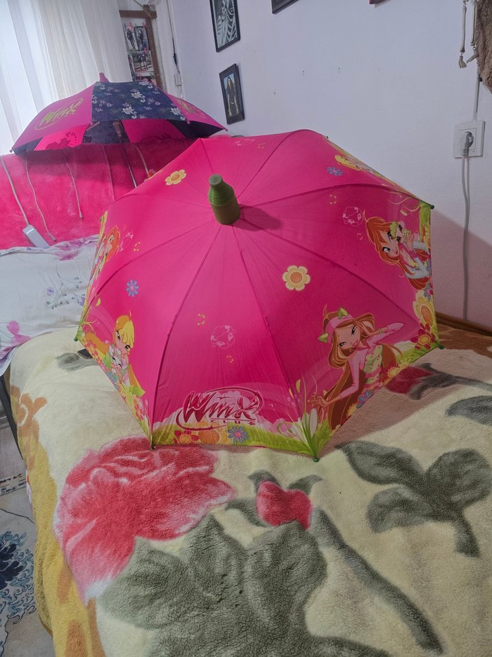 Pembe Parlak Pop Kültür Kadın Şemsiye - Görsel 3