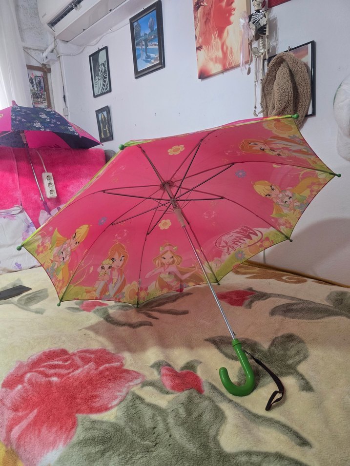 Pembe Parlak Pop Kültür Kadın Şemsiye - Görsel 2