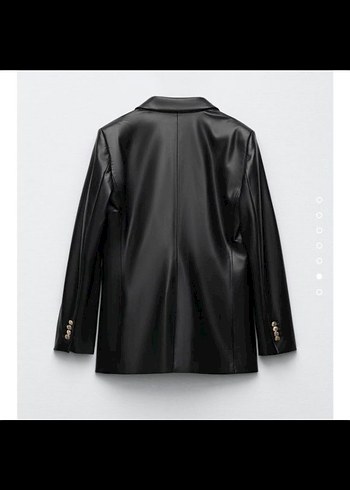 Düğmeli Siyah Deri Kadın Ceket - Görsel 11