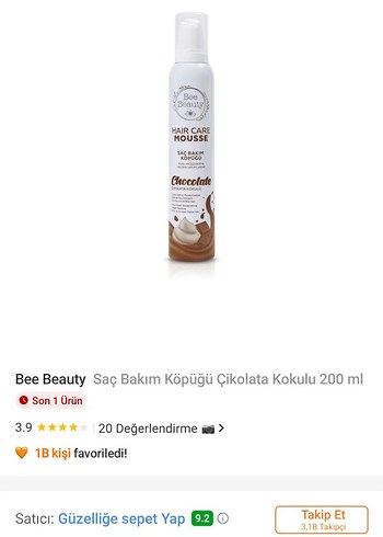Bee Beauty Çikolata Kokulu Saç Köpüğü - Görsel 2