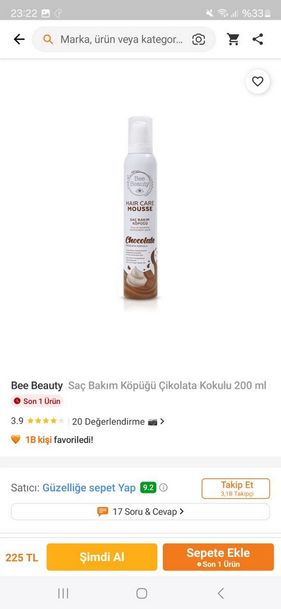 Bee Beauty Çikolata Kokulu Saç Köpüğü - Görsel 2