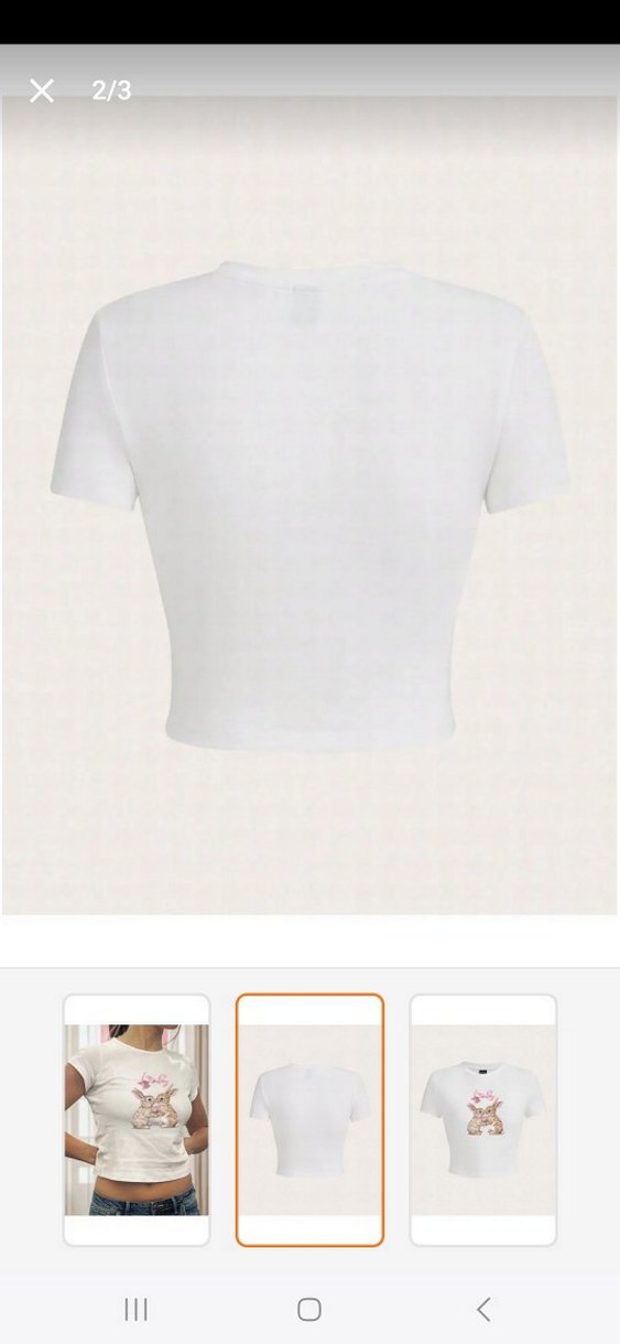 Pembe Baskılı Kısa Kollu Pamuklu Tişört - Görsel 4