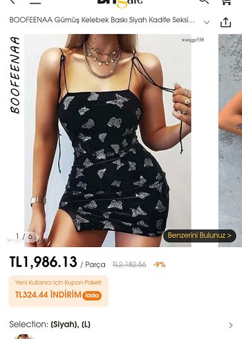 Siyah Pul Detaylı Straplez Mini Elbise - Görsel 2