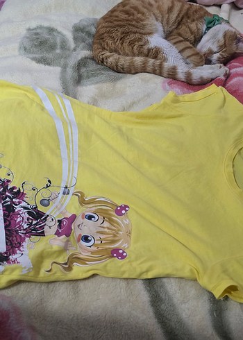 Sarı Baskılı Kız Çocuk Tişörtü - Görsel 2