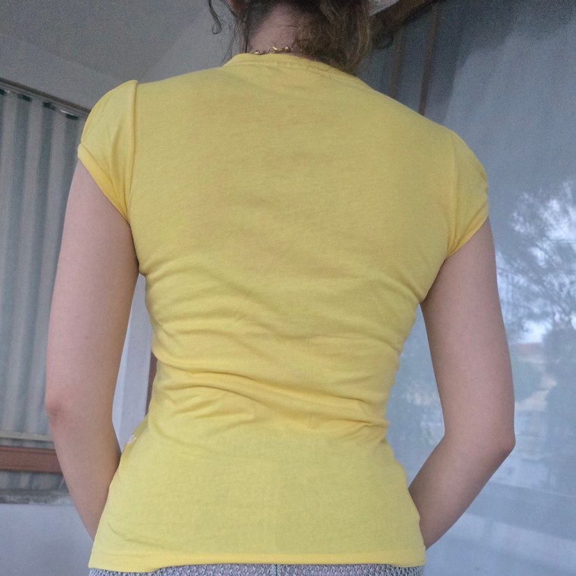 Sarı Baskılı Kız Çocuk Tişörtü - Görsel 4