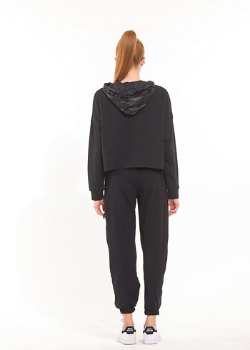 Fermuarlı Siyah Kadın Eşofman Altı - Görsel 2