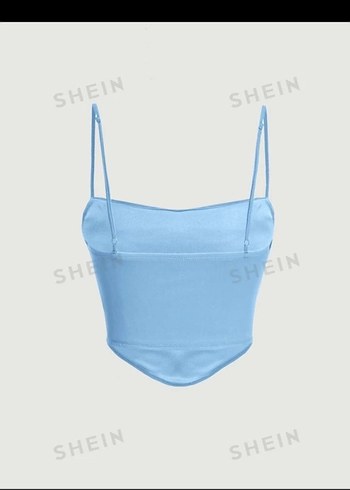 Mavi Drapeli Midi Straplez Büstiyer - Görsel 3