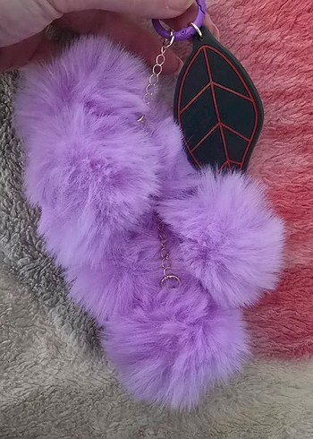 Mor Kürklü Bohem Anahtarlık - Görsel 2